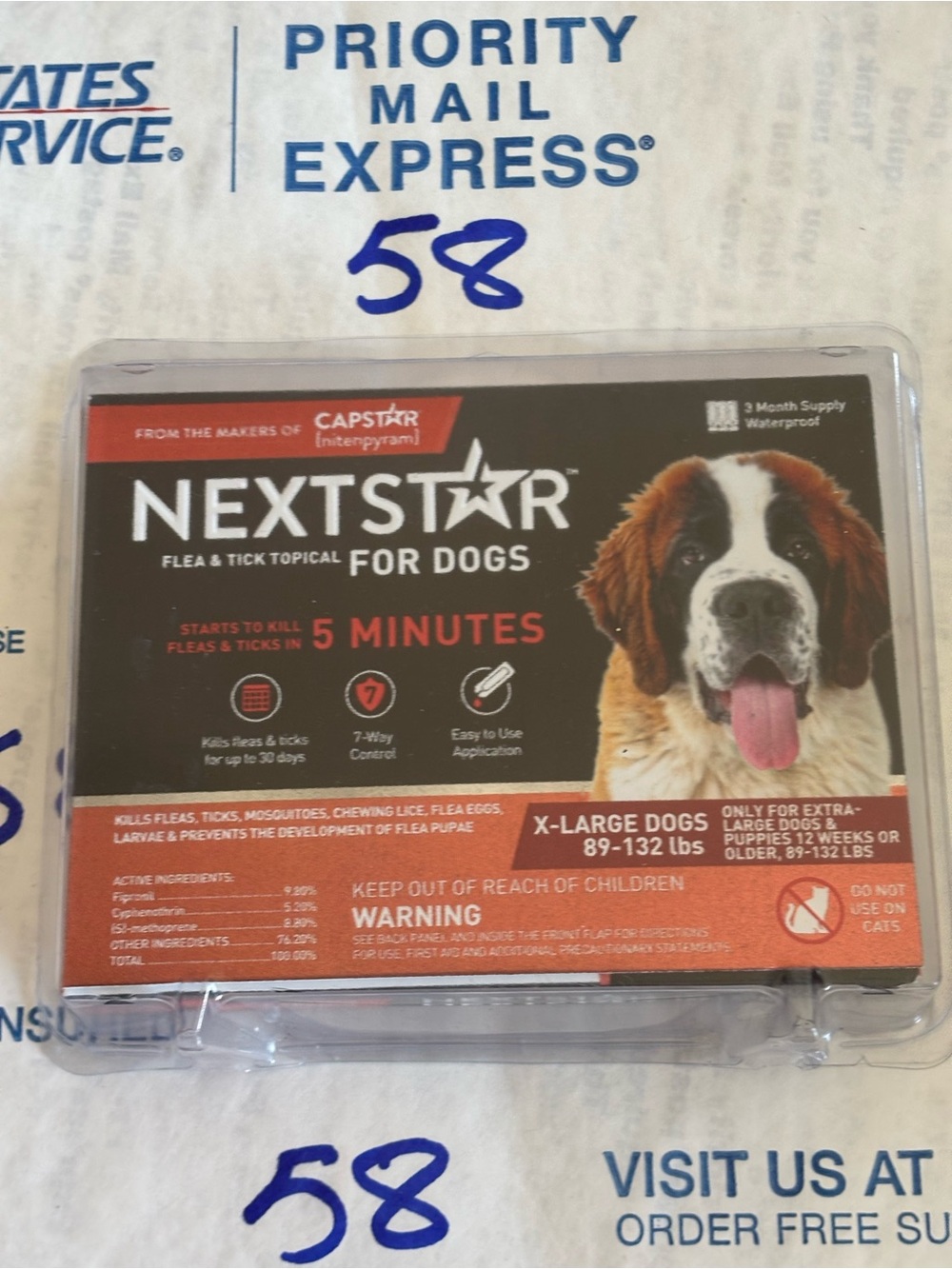 NextStar Flea & Tick Topical Treatment for Extra Large Dogs (3) Month Supply